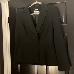 Calvin Klein black suit blazer with waist detail :: Sz 4
